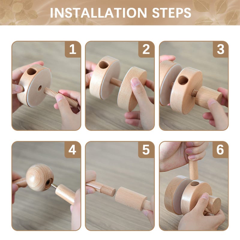 FEISIKE Baby Crib Mobile Arm, Mobile Arm for Crib Baby Mobile Hanger for Crib Nursery Decor Girls Boys Baby Crib Mobile Holder Arm Hanging Wooden Decoration Attachment Newborn 34 inch - Image 4